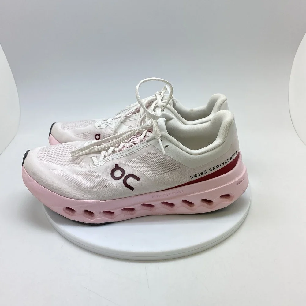 On Cloudsurfer Next Sneakers Womens 9.5 3WE30054722 White Pink Running Gym Shoes